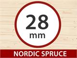 Wooden Shed Narva 3.8x2.5x2.39 m, 28 mm, Dark Grey