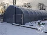 Capannone tenda/tunnel agricolo 12x16x5,88m, PVC, Bianco/Grigio