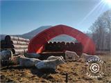 Capannone tenda/tunnel agricolo 12x16x5,88m, PVC, Bianco/Grigio