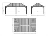 Paviljong Santa Fe med gardiner och myggnät, 3,65x6m, Brun